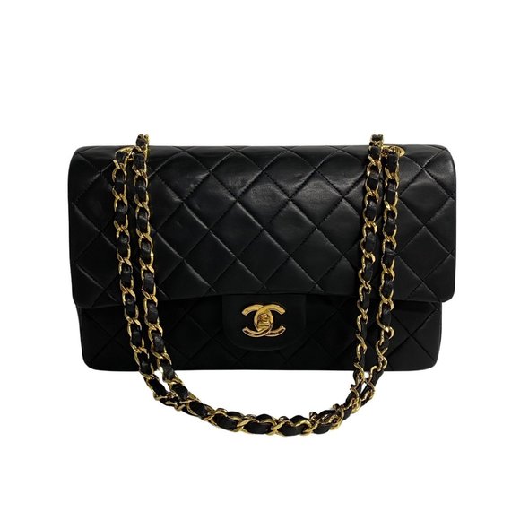 HANEL Chanel Matelasse Double Flap 25cm Lambskin Leather Handbag Shoulder Bag... - Picture 4 of 10